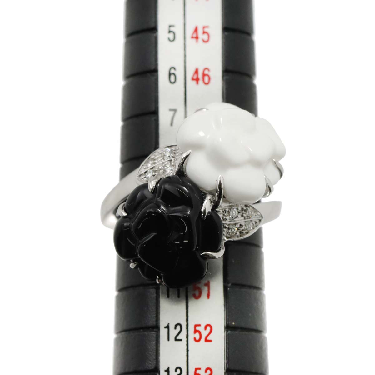 Camelia Ceramic Diamond Ring 18K WG 750 Size50 5.25(US)