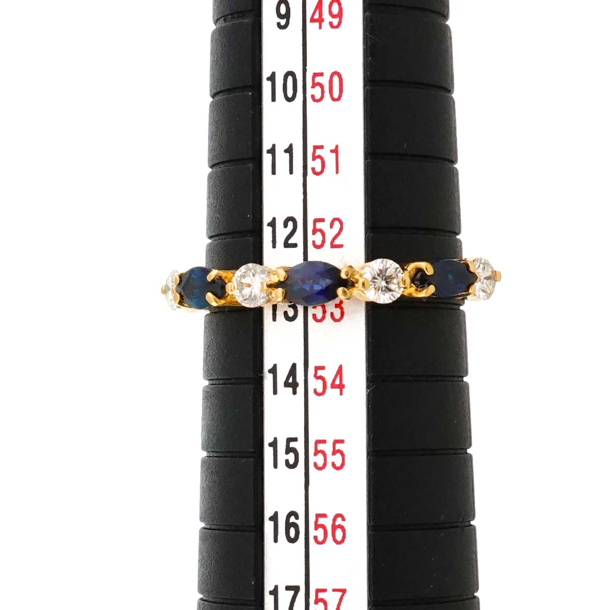 Sapphire Diamond Ring 18K YG 750 size6(US)