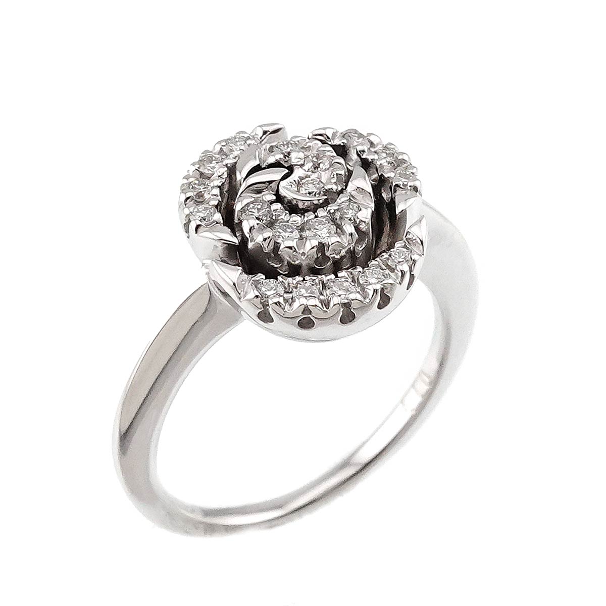 Diamond 0.17ct Ring 18K WG 750 Size5.5-5.75(US)