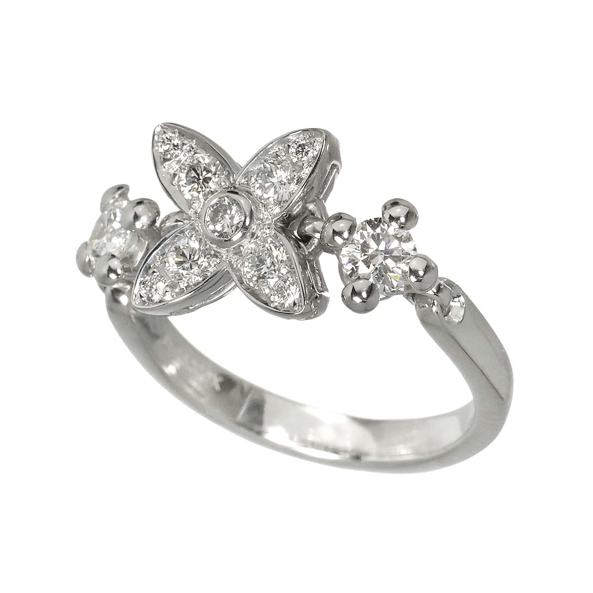 Star Blossom Diamond Ring 18K WG 750 size49 4.75-5(US)