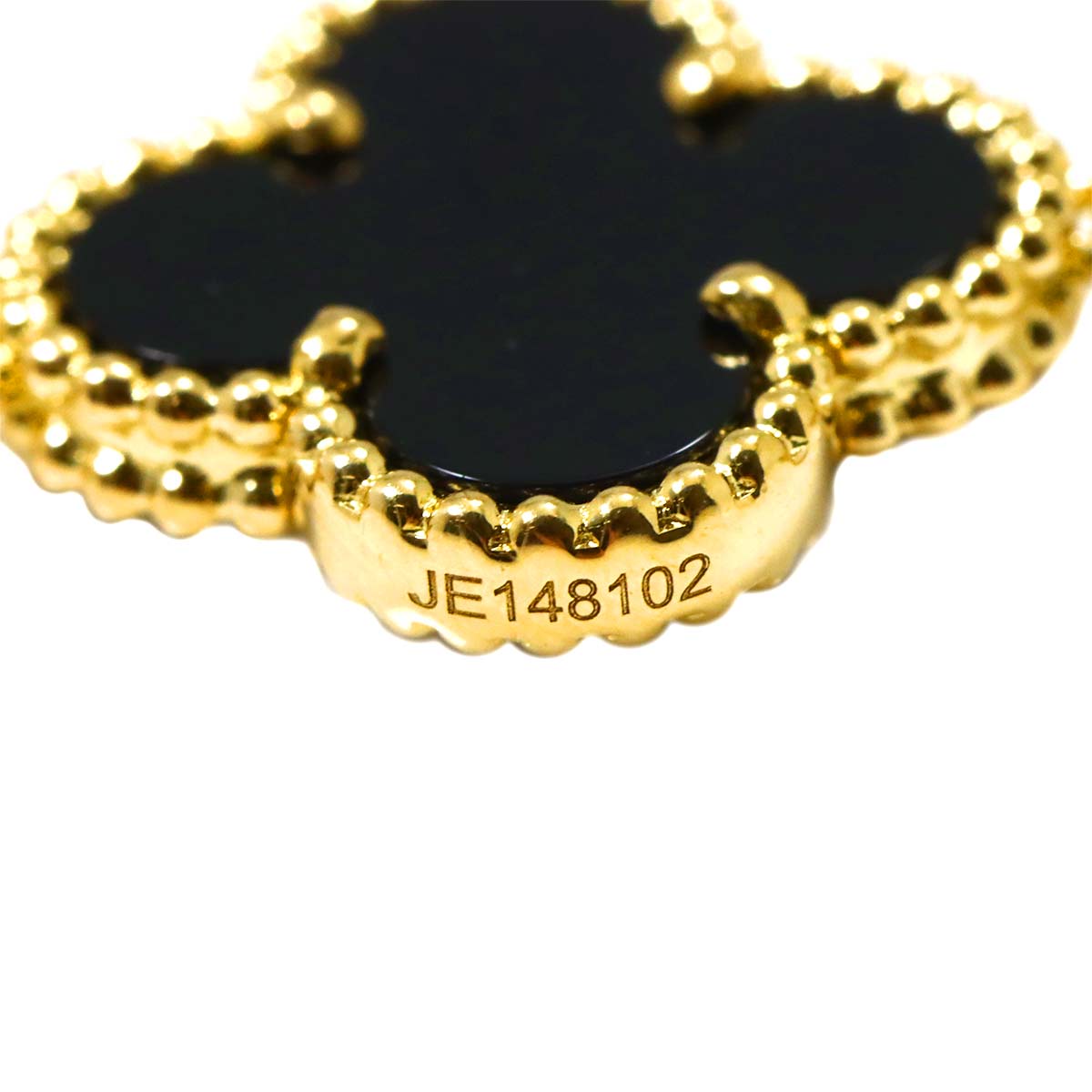 Vintage Alhambra Onyx 20P Necklace 18K YG 750