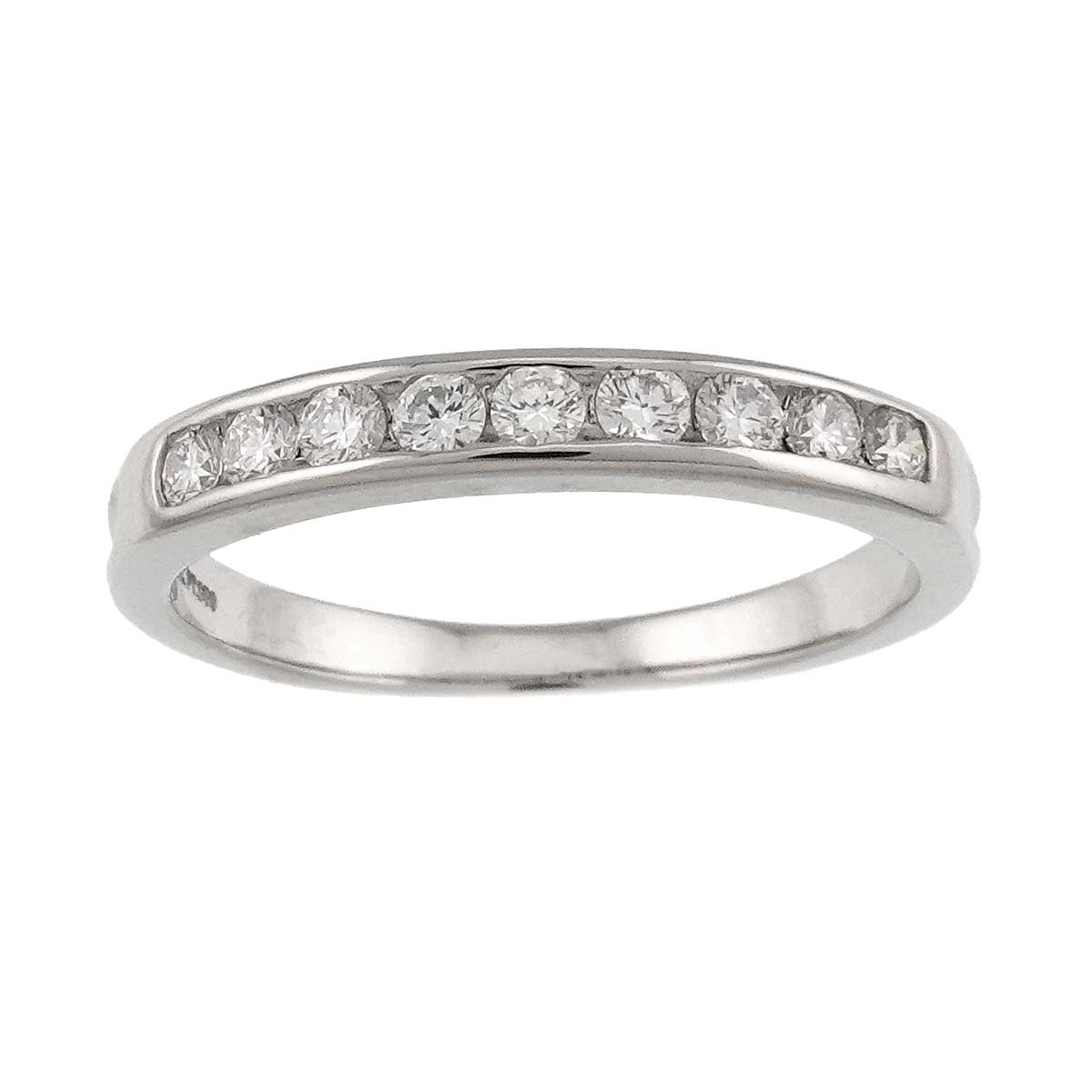 Half Diamond band Ring Platinum Size8-8.25(US)
