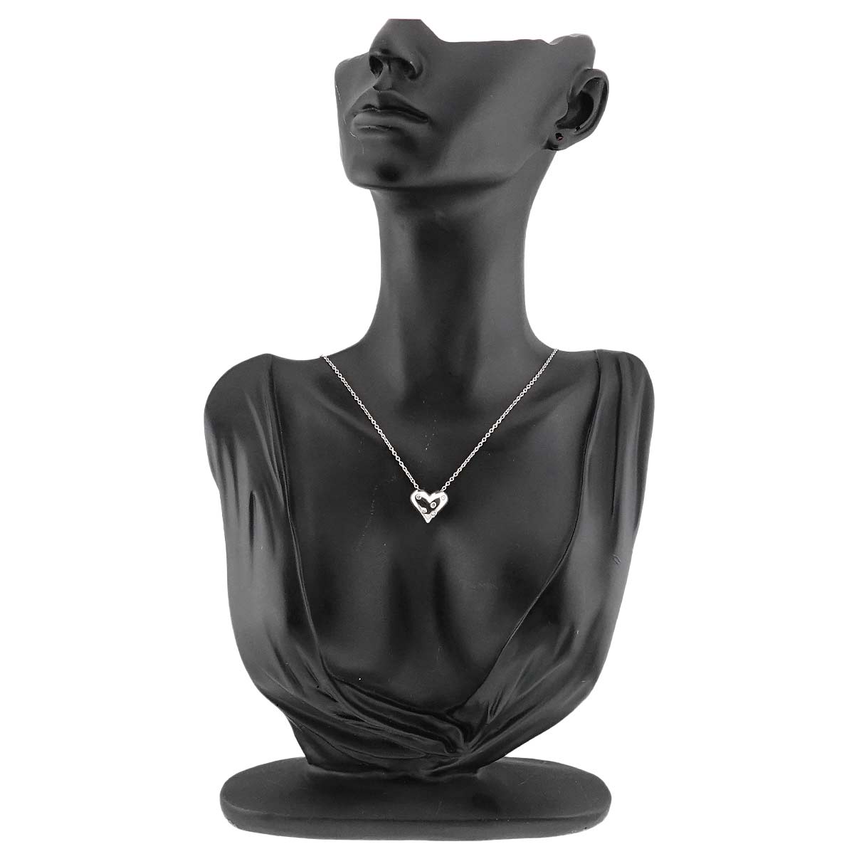 Dots Diamond Heart Necklace Platinum