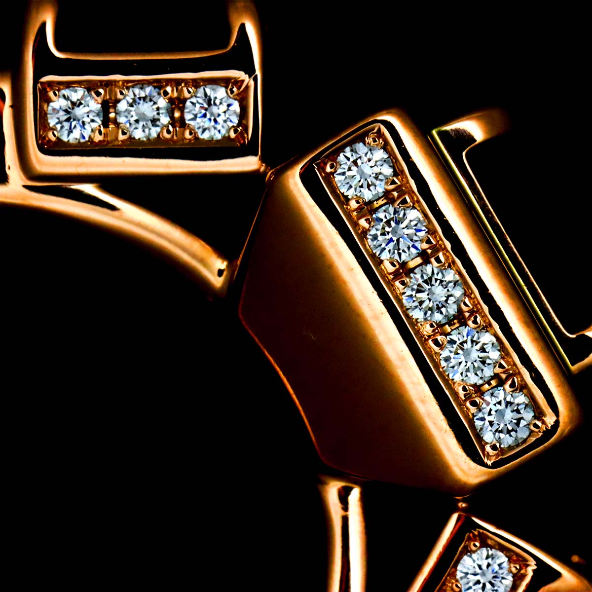 Amethyst Diamond 0.21ct Ring 18K Pink Gold 750 Size6.75(US)