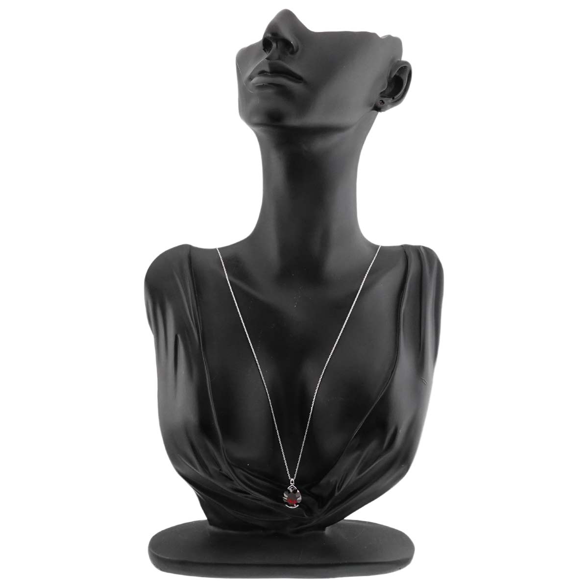 Garnet Necklace 18K WG 750