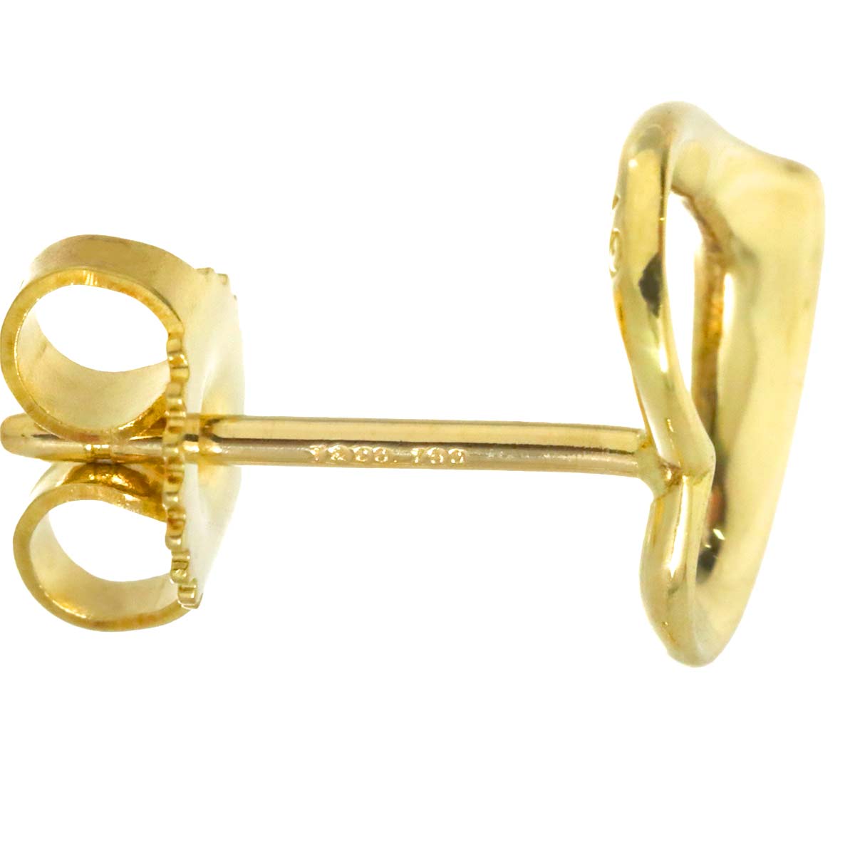 Open Heart Earrings Pierced 18K Yellow Gold 750