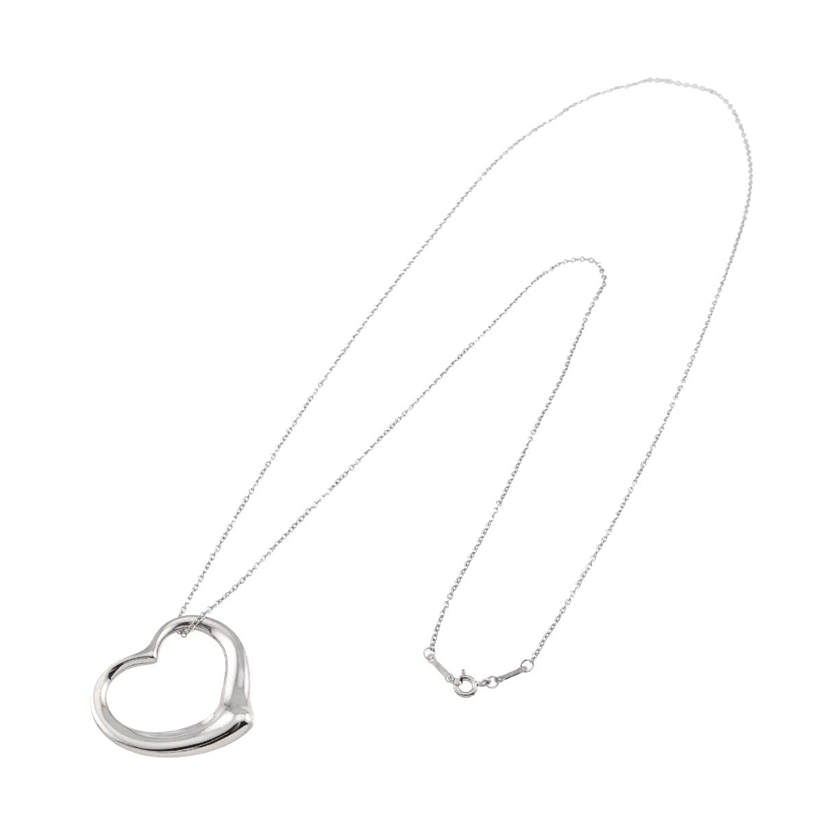 Open Heart Long Necklace Silver 925