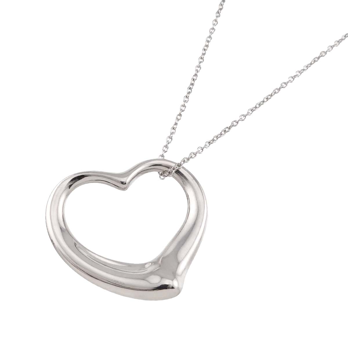 Open Heart Long Necklace Silver 925