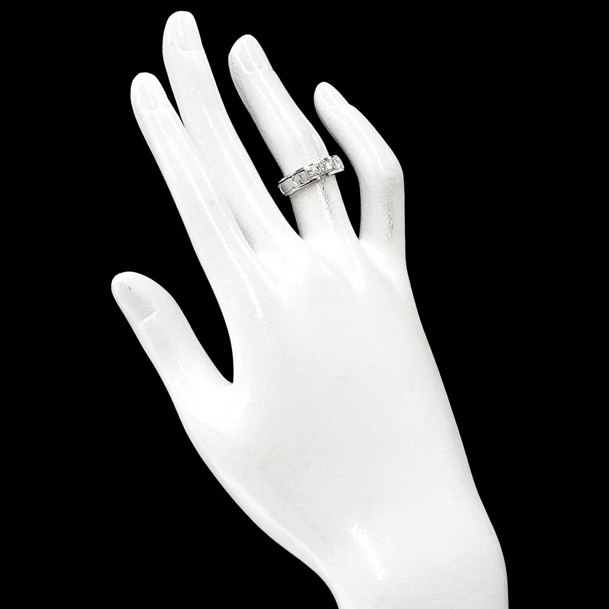 Atlas Diamond Ring 18K White Gold 750 size6(US)