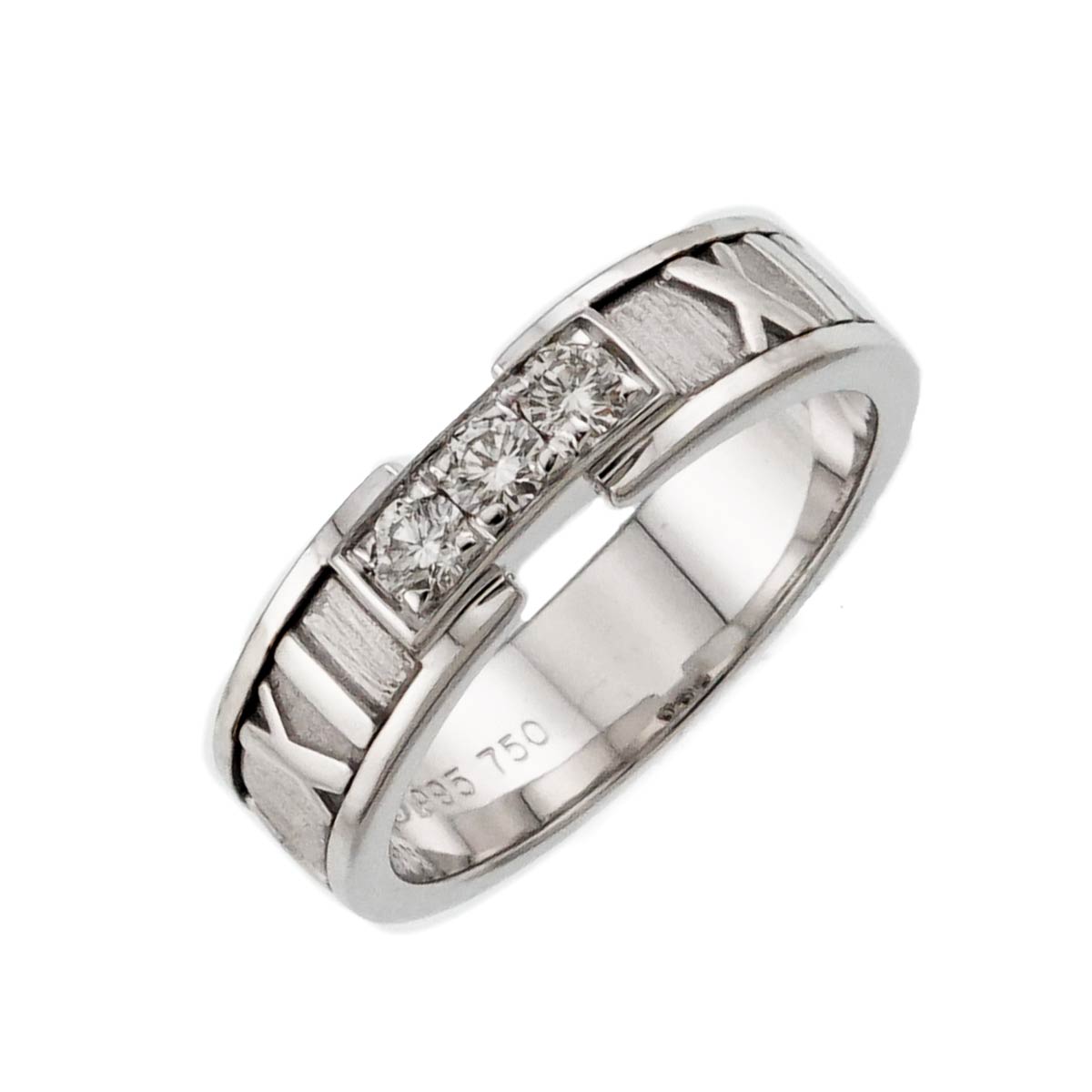 Atlas Diamond Ring 18K White Gold 750 size6(US)