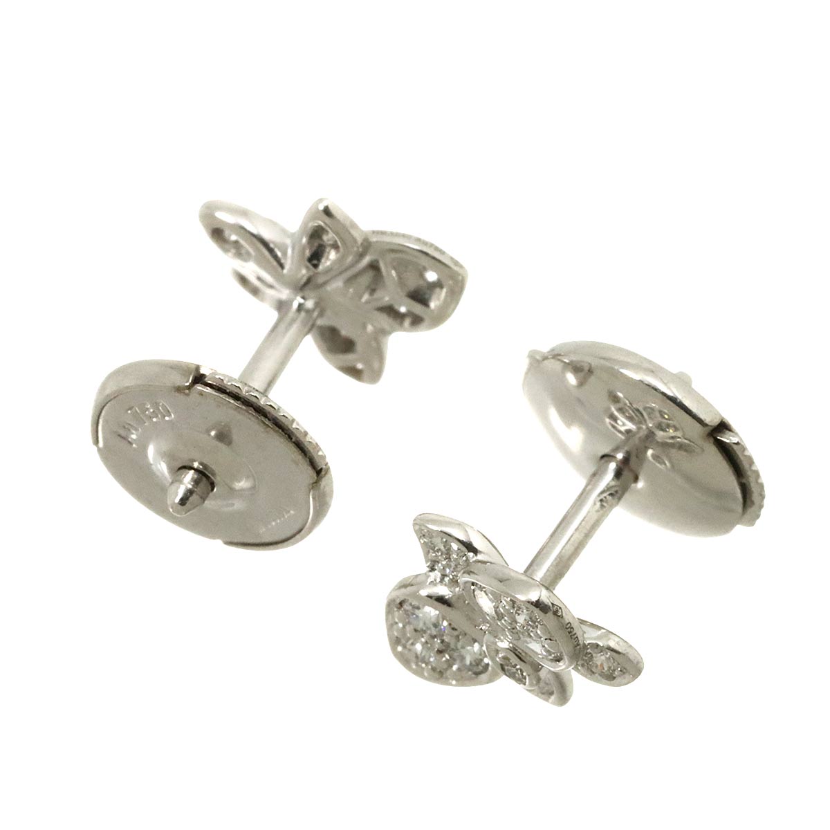 Diamond Earrings Pierced 18K WG 750