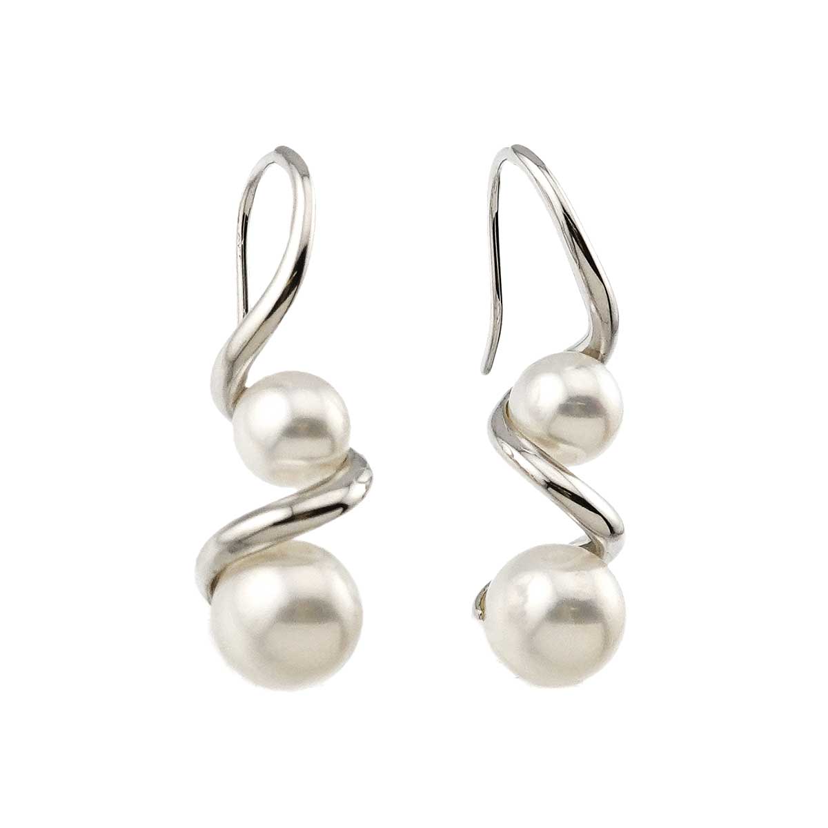Akoya Pearl 7.2-5.7mm Earrings Pierced 18K WG 750