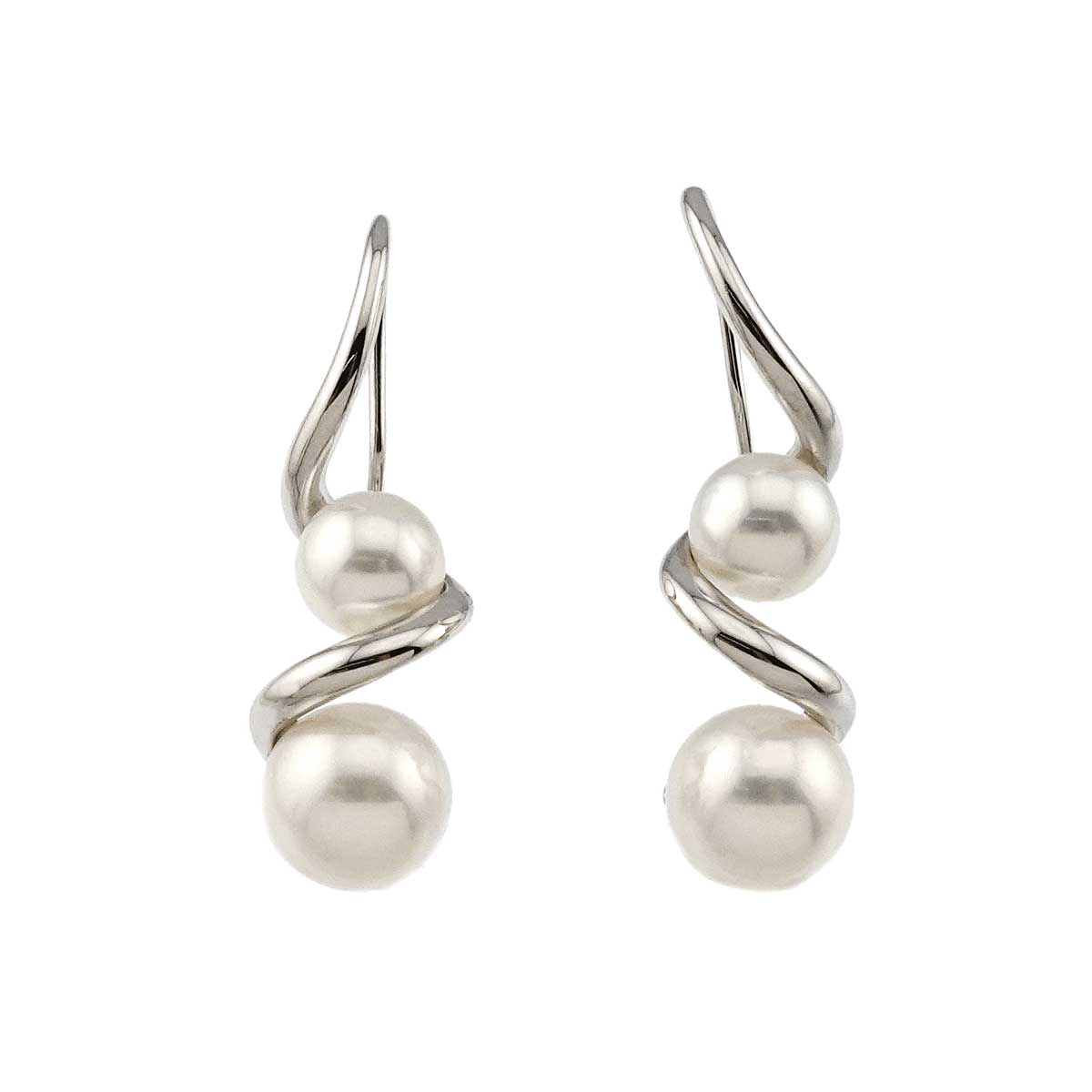 Akoya Pearl 7.2-5.7mm Earrings Pierced 18K WG 750