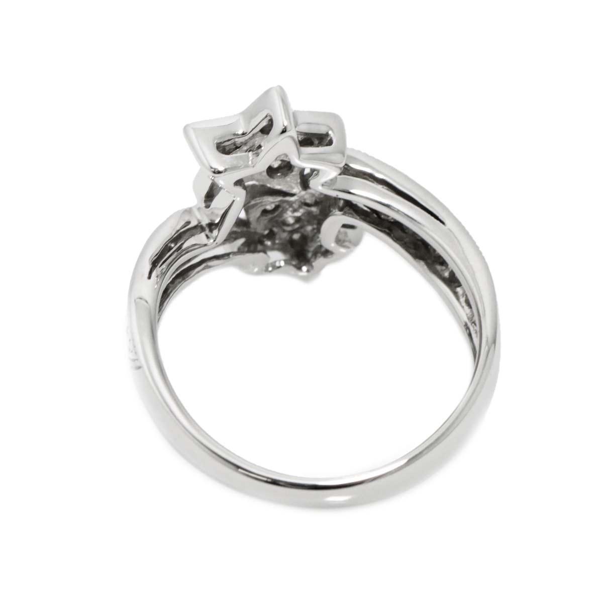 Diamond 0.40ct Ring 18K K18 WG White Gold size6(US)