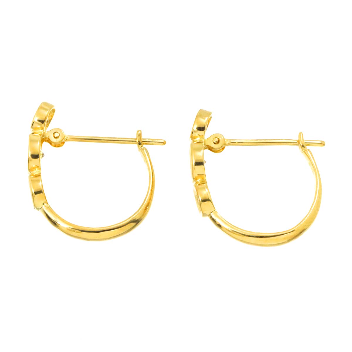 Diamond 0.10ct/0.10ct Earrings Pierced 18K YG Yellow Gold 750