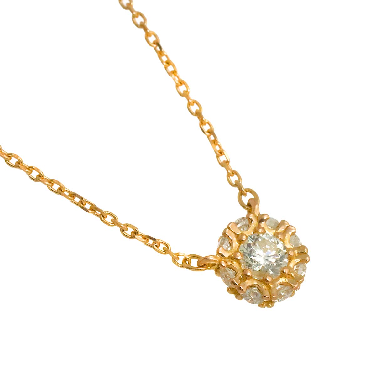 Diamond 0.20ct Necklace 18K Pink Gold 750