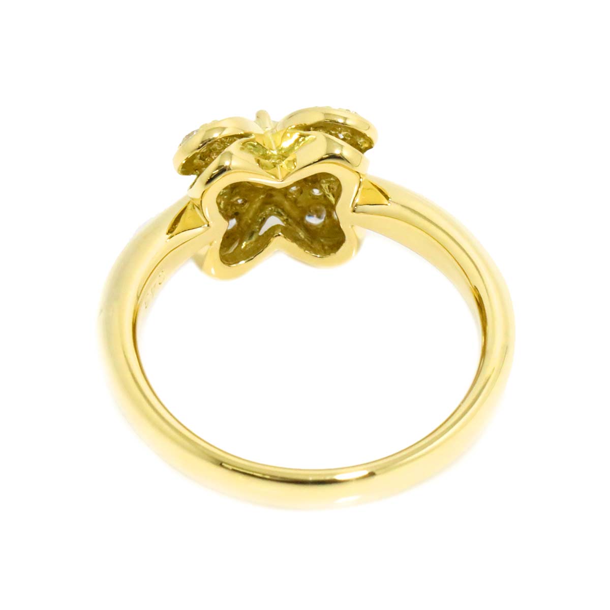 Diamond 0.43ct Ring 18K YG Yellow Gold 750 Size7.25(US)