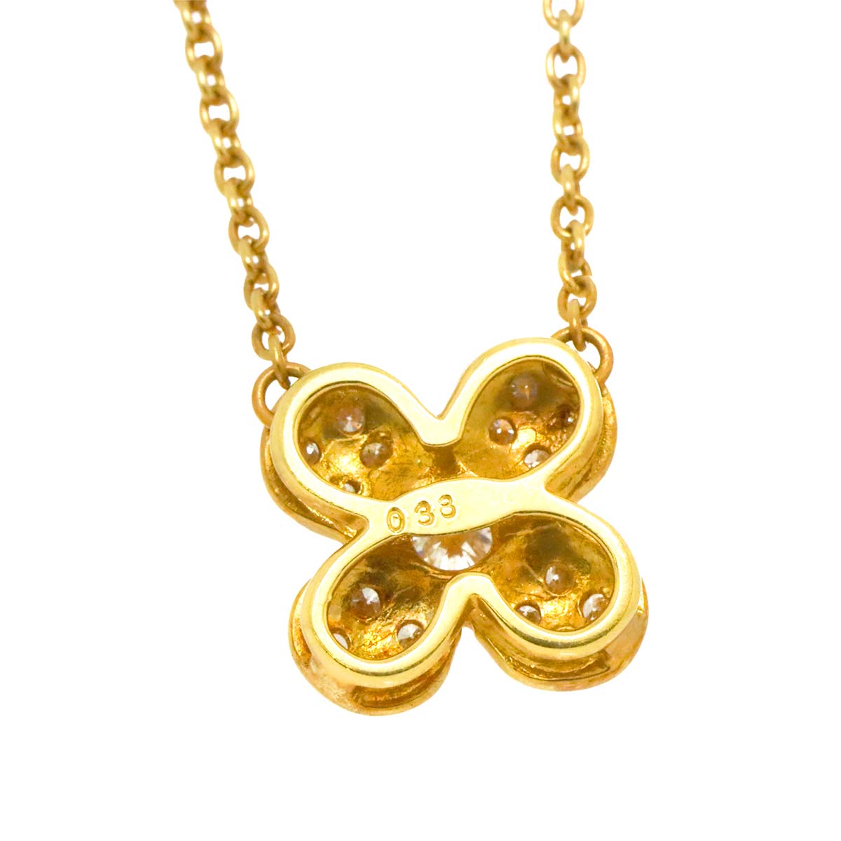 Diamond 0.38ct Necklace 18K YG Yellow Gold 750