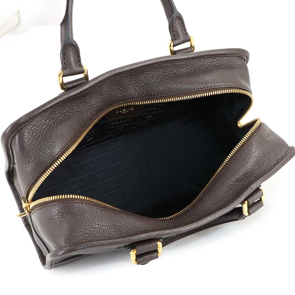 Amazona 28 Hand Bag Leather Brown Anagram Purse