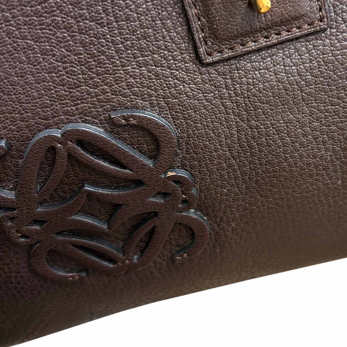 Amazona 28 Hand Bag Leather Brown Anagram Purse