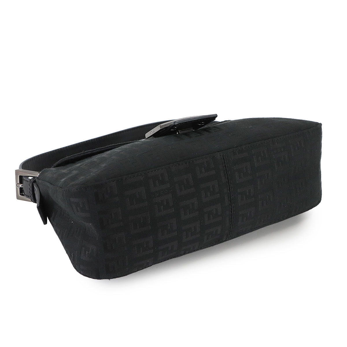 Zucchino Mamma Baguette Shoulder Bag Canvas Leather Black 8BR003