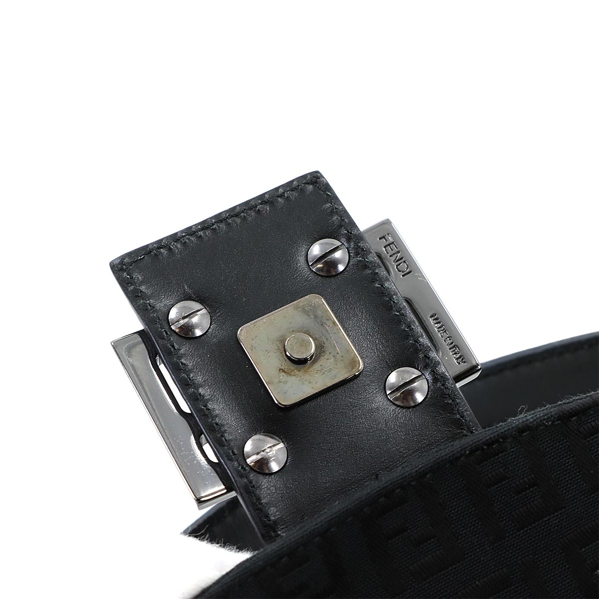 Zucchino Mamma Baguette Shoulder Bag Canvas Leather Black 8BR003