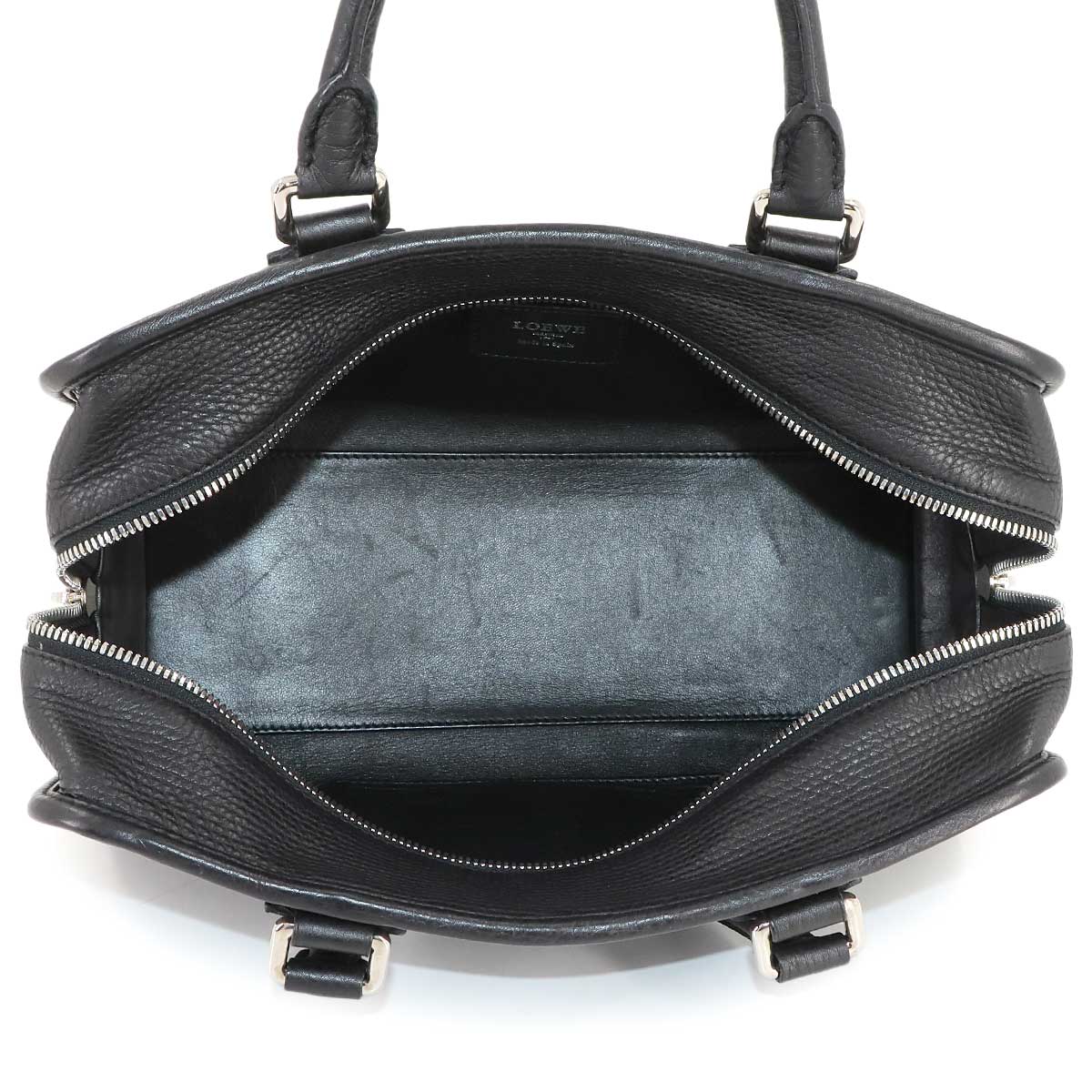Amazona 28 Hand Bag Leather Black Anagram Purse