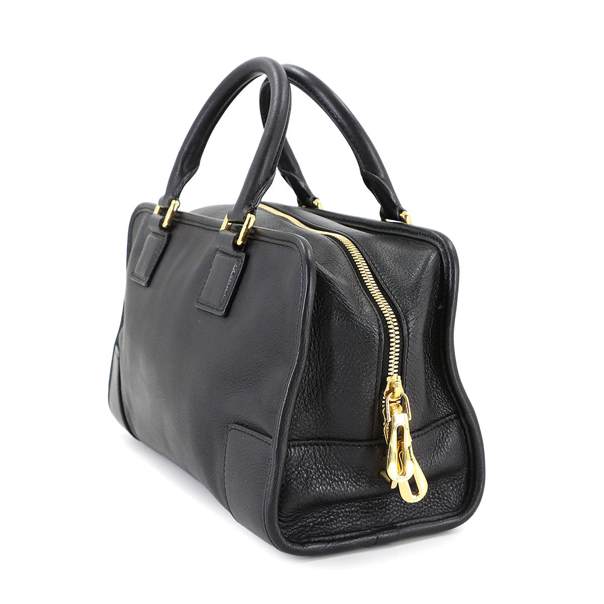 Amazona 28 Hand Bag Leather Black Anagram Purse