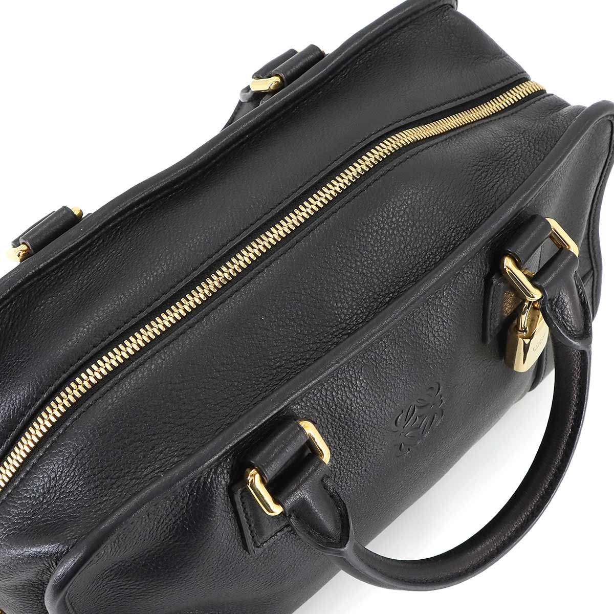 Amazona 28 Hand Bag Leather Black Anagram Purse