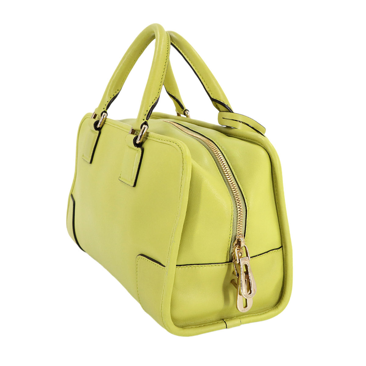 Amazona 28 Hand Bag Leather Lime Anagram Light green Purse
