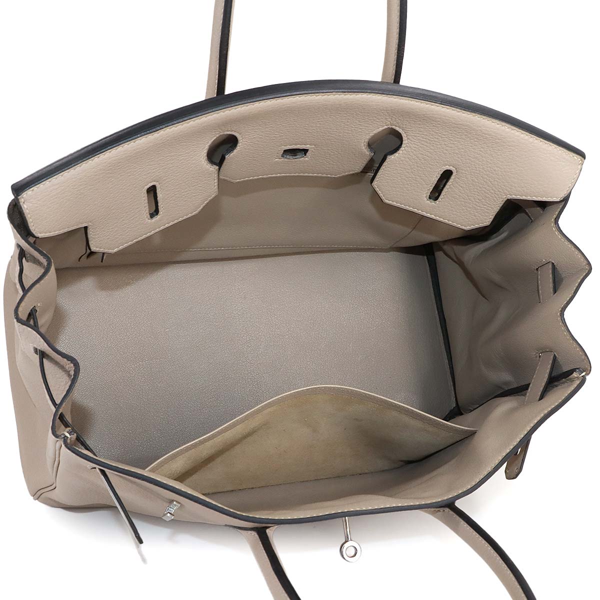 Birkin 35 Taurillon Clemence Gris Tourterelle Hand Bag Purse