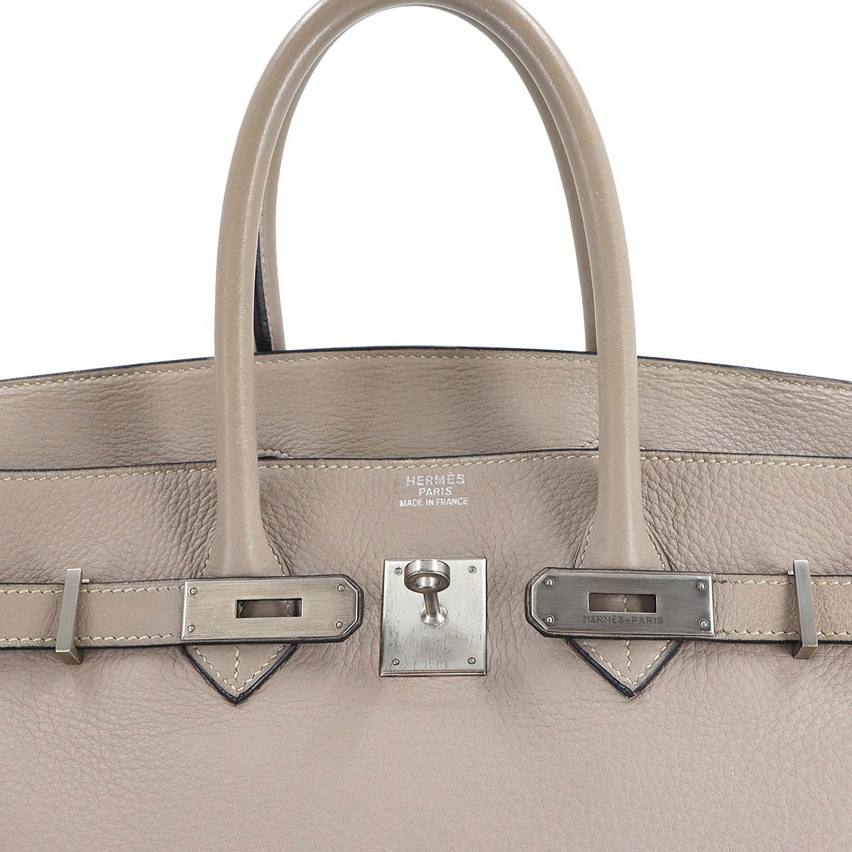 Birkin 35 Taurillon Clemence Gris Tourterelle Hand Bag Purse