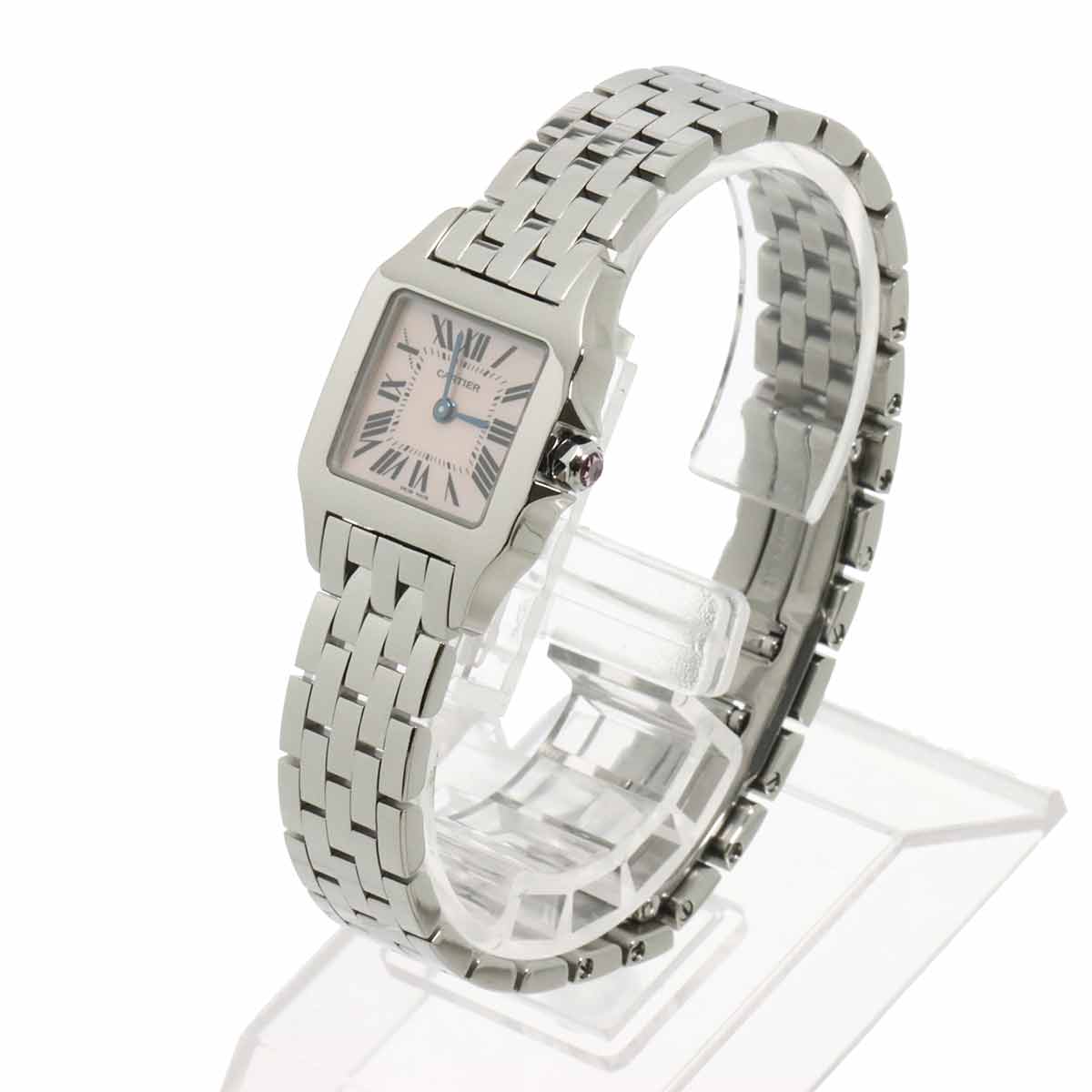 Santos Demoiselle SM W25075Z5 Quartz Pink Shell Dial Ladies