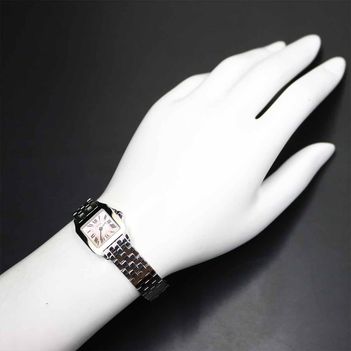 Santos Demoiselle SM W25075Z5 Quartz Pink Shell Dial Ladies