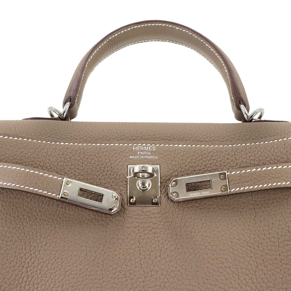 Kelly 25 2way Hand Shoulder Bag Togo Etoupe Purse