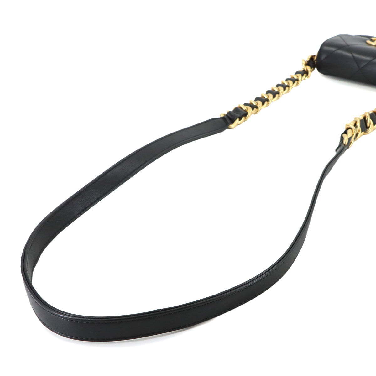 Mini Matelasse Chain Shoulder Bag Leather Black AS2833 Purse