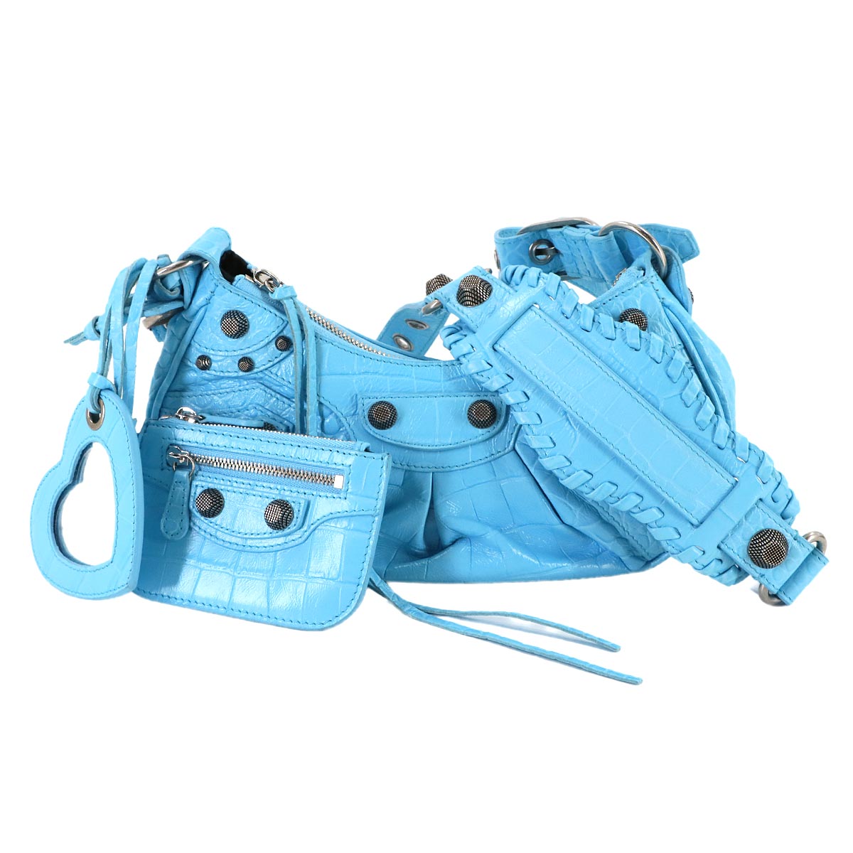 Le Cagole XS Shoulder Bag Leather Light Blue 671309 Purse