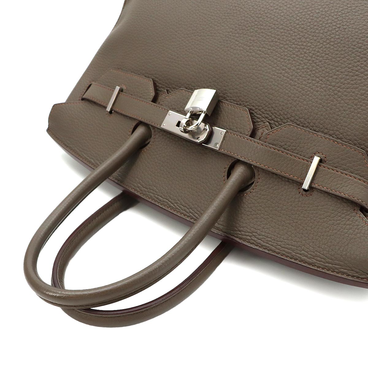 Birkin 35 Taurillon Clemence Etain Hand Bag Gray Purse