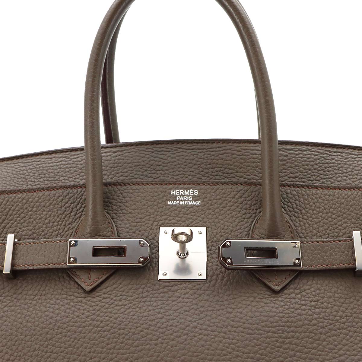 Birkin 35 Taurillon Clemence Etain Hand Bag Gray Purse