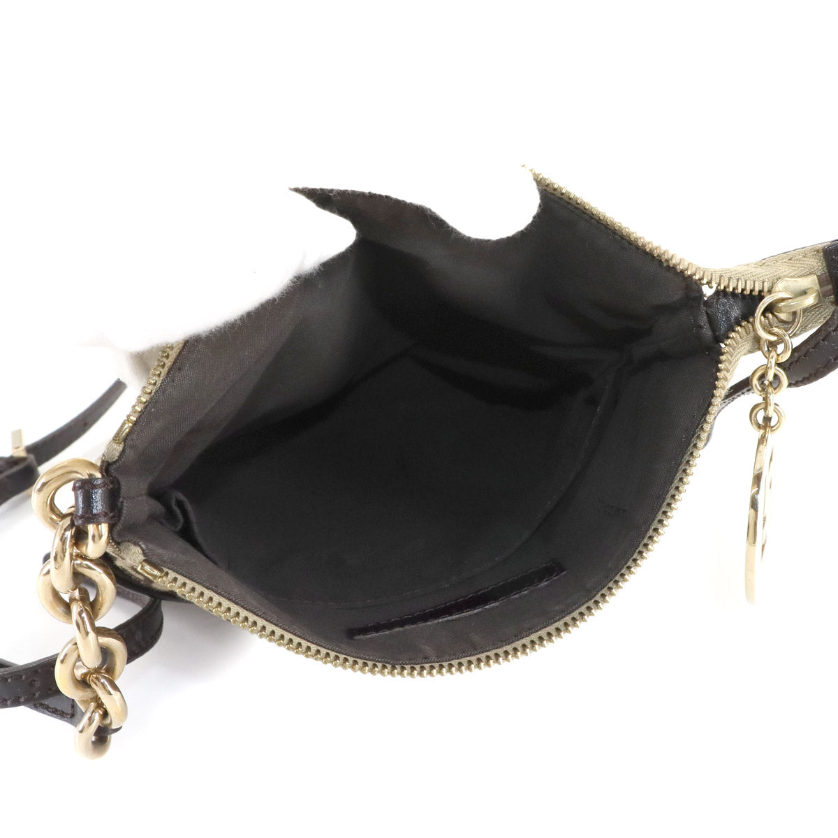 Zucchino Shoulder Bag Canvas Leather Beige Brown 8BT150 Purse