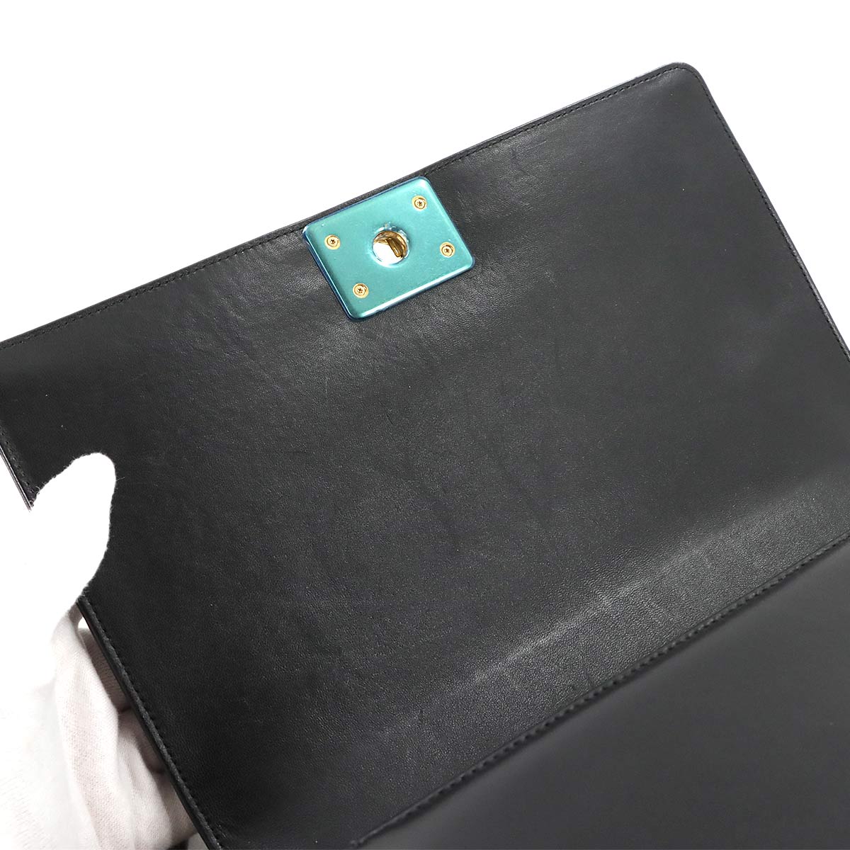 BOY CHANEL Large Chain houlder Bag Leather Black A92193 Purse