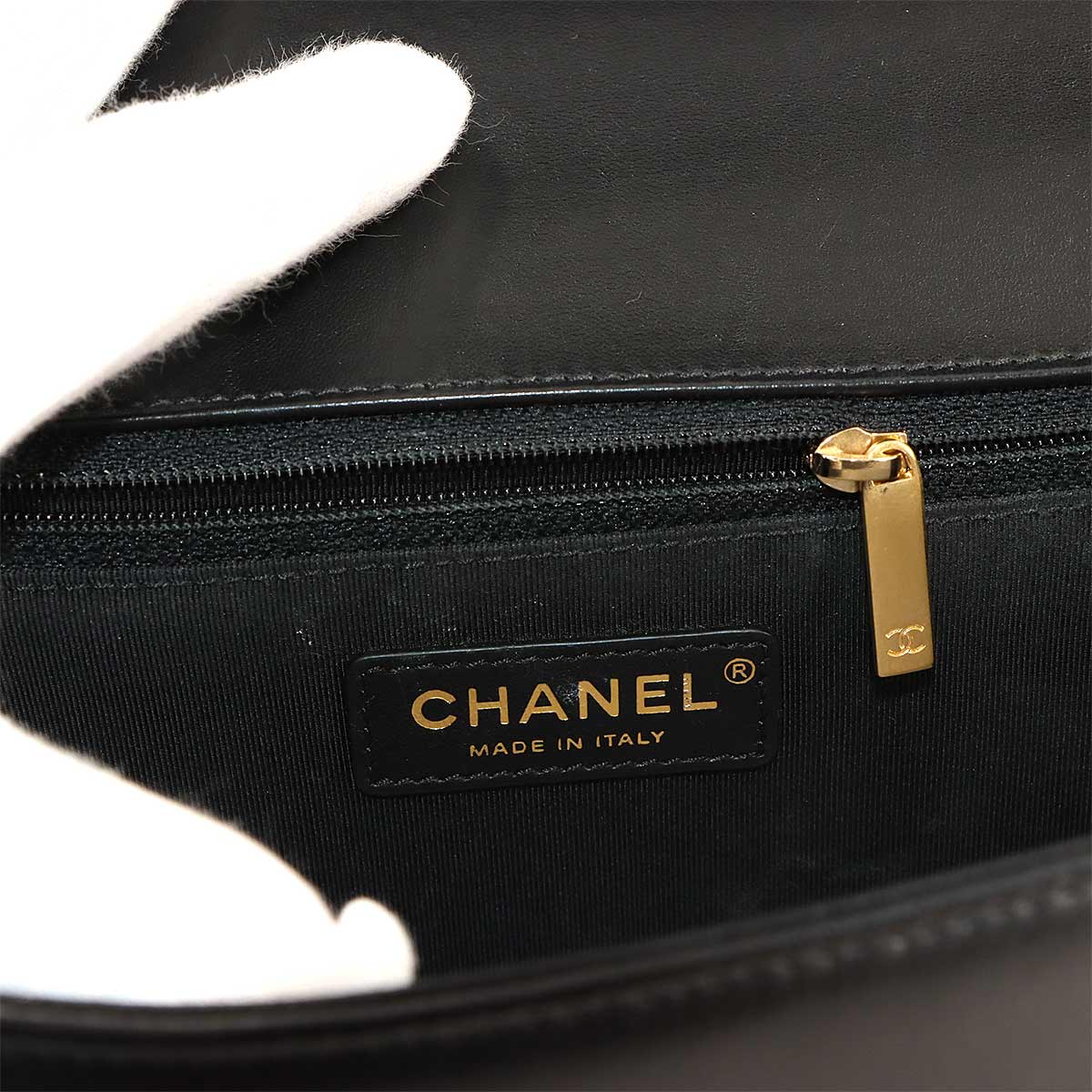 BOY CHANEL Large Chain houlder Bag Leather Black A92193 Purse