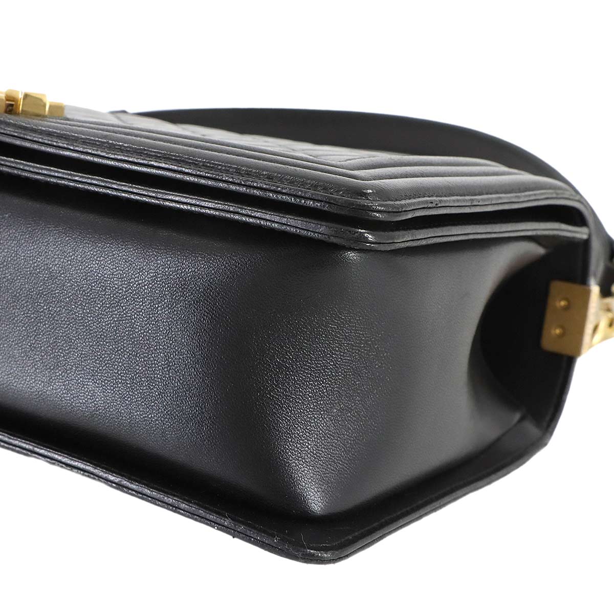 BOY CHANEL Large Chain houlder Bag Leather Black A92193 Purse