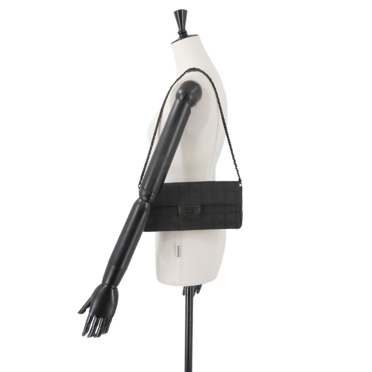 New Travel Line Cahin Shoulder Bag Nylon Leather Black A15316