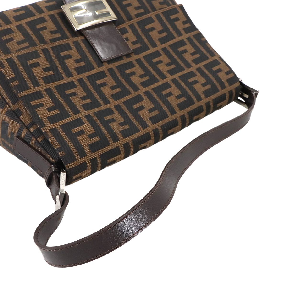 Zucca Mamma Baguette Shoulder Bag Canvas Leather Brown 26325