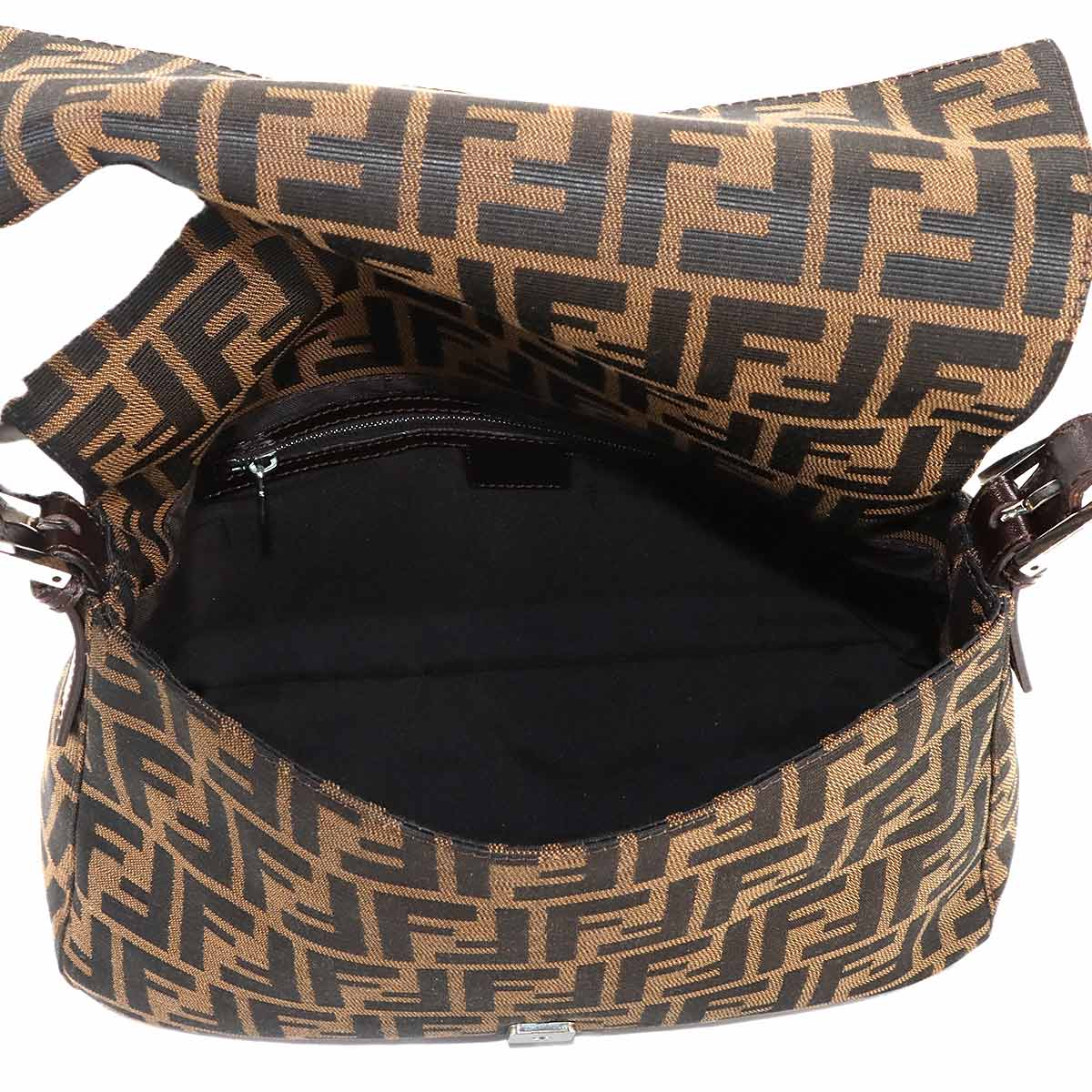 Zucca Mamma Baguette Shoulder Bag Canvas Leather Brown 26325