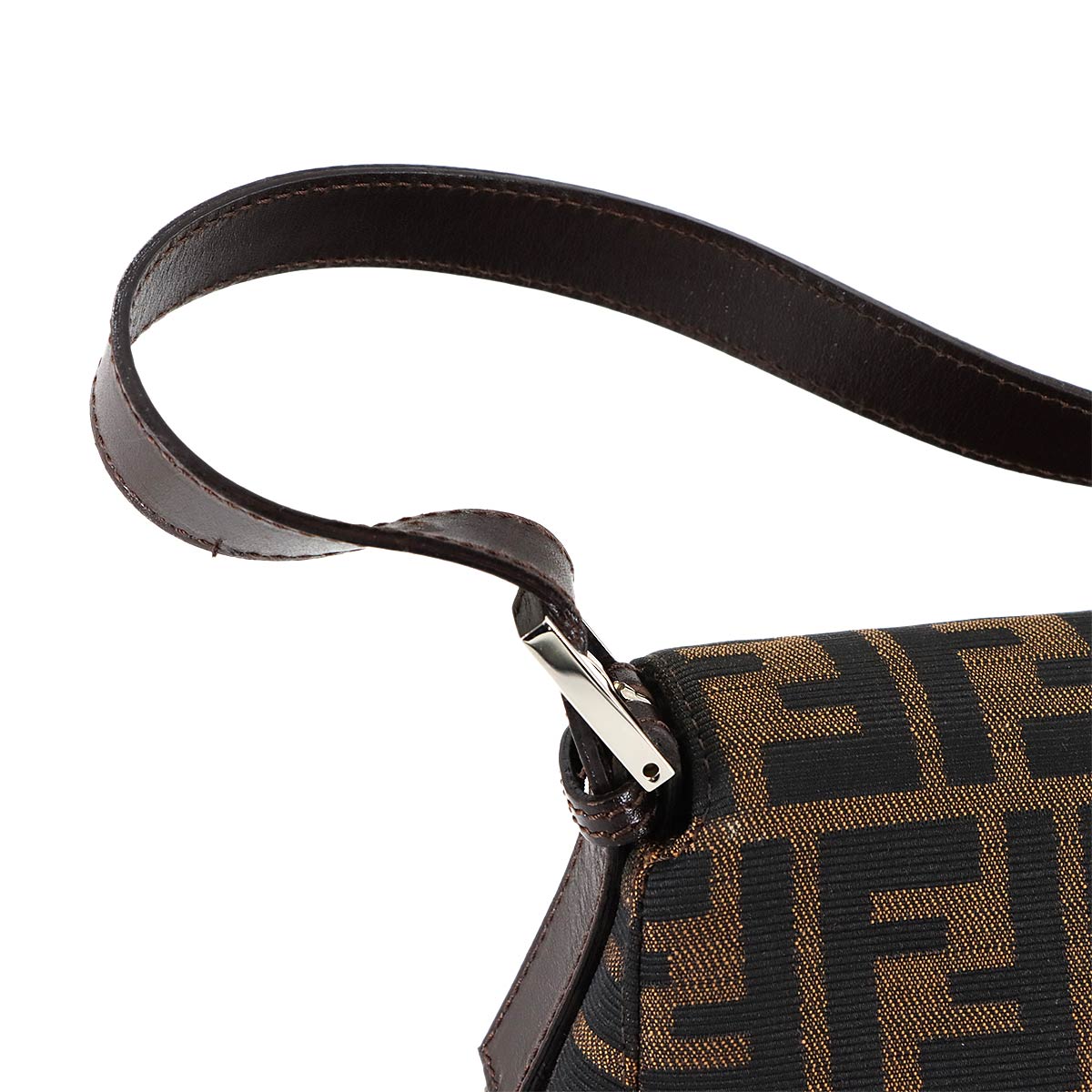 Zucca Mamma Baguette Shoulder Bag Canvas Leather Brown 26325