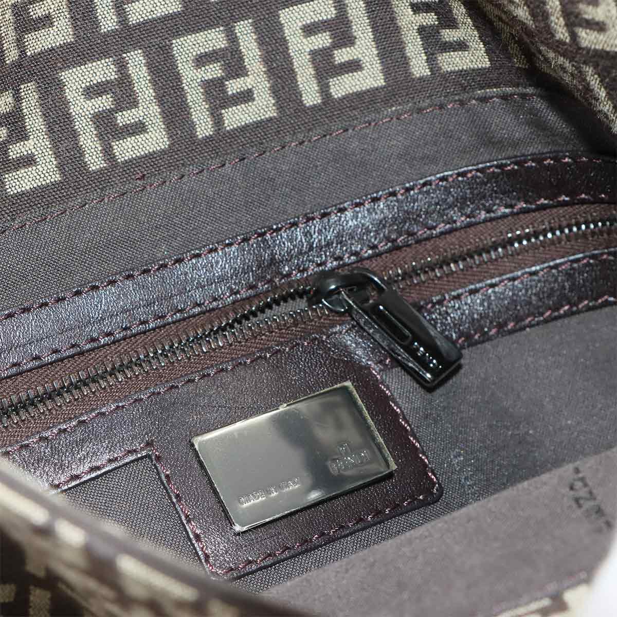 Zucchino Mamma Baguette Shoulder Bag Canvas Brown Beige 8BR001