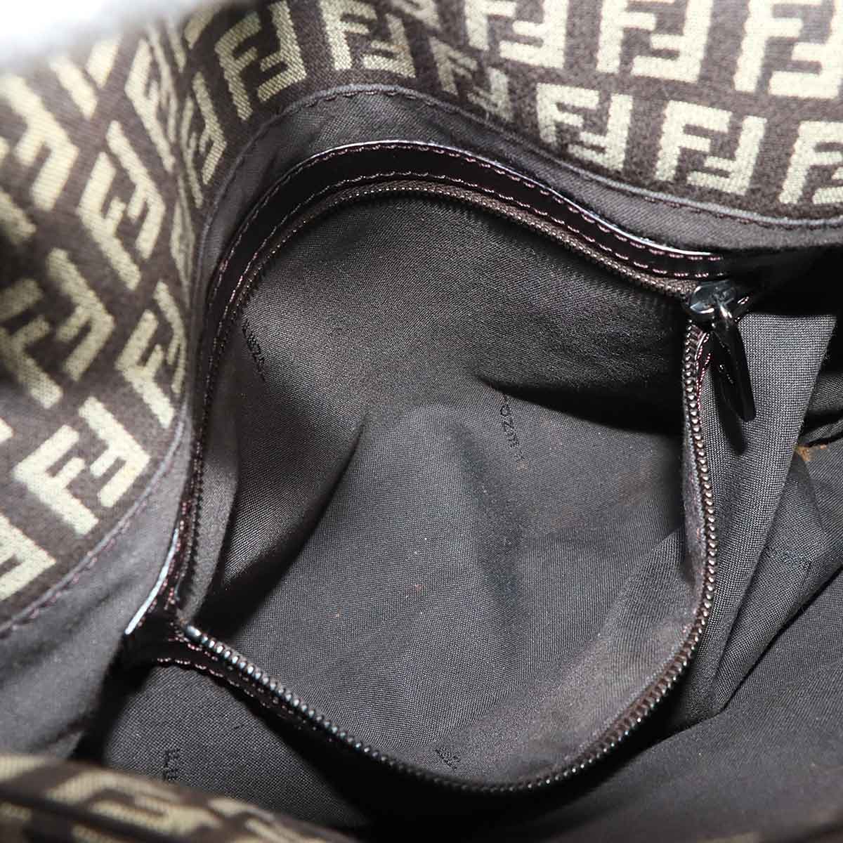 Zucchino Mamma Baguette Shoulder Bag Canvas Brown Beige 8BR001