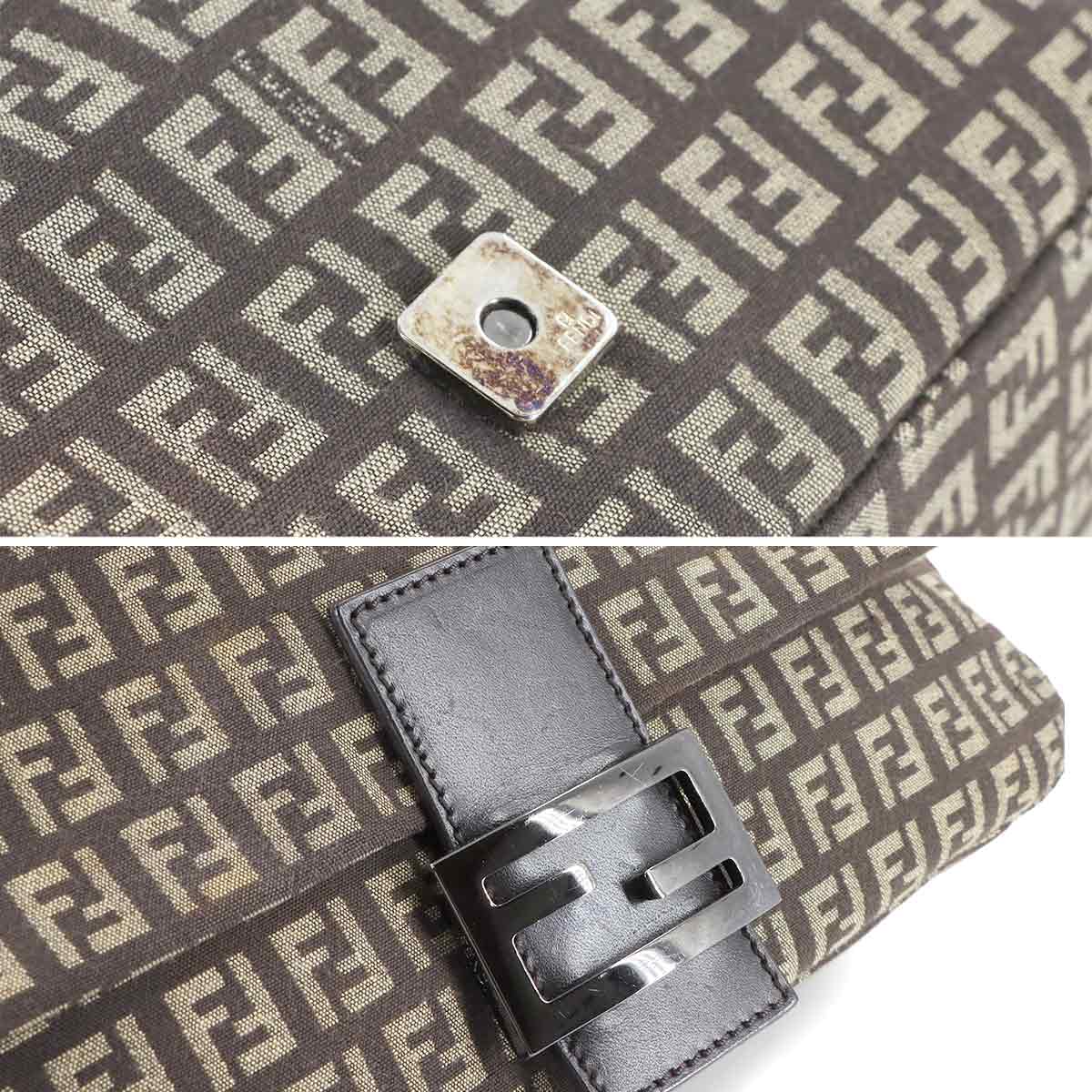 Zucchino Mamma Baguette Shoulder Bag Canvas Brown Beige 8BR001